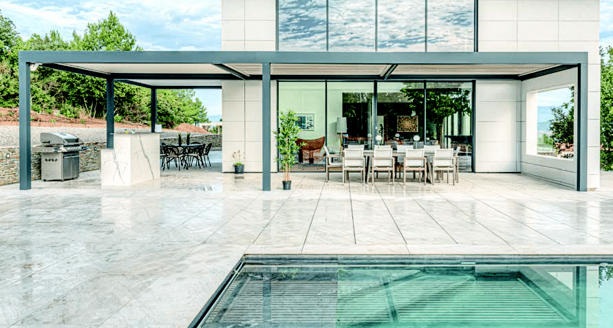 How do bioclimatic pergolas contribute to a sustainable lifestyle